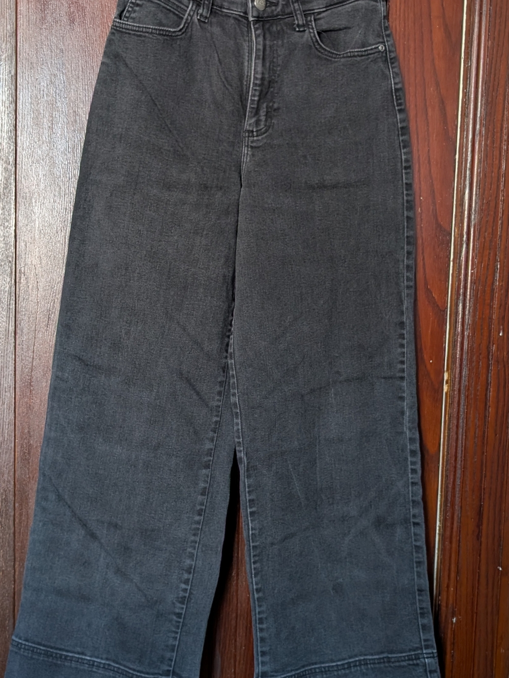 Lee Women's Highrise Wide Leg Black Jeans